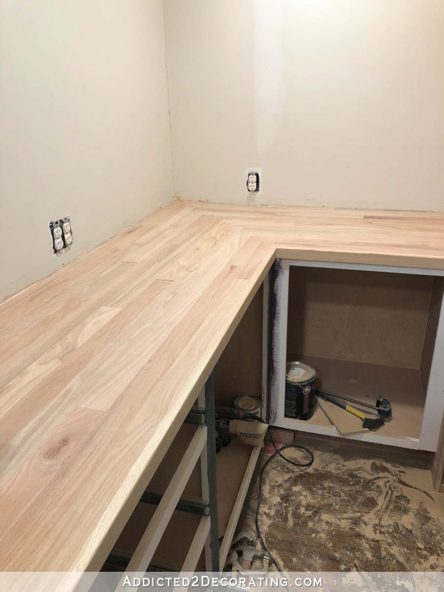 My Finished Diy Butcherblock Style Countertop Made From Red Oak