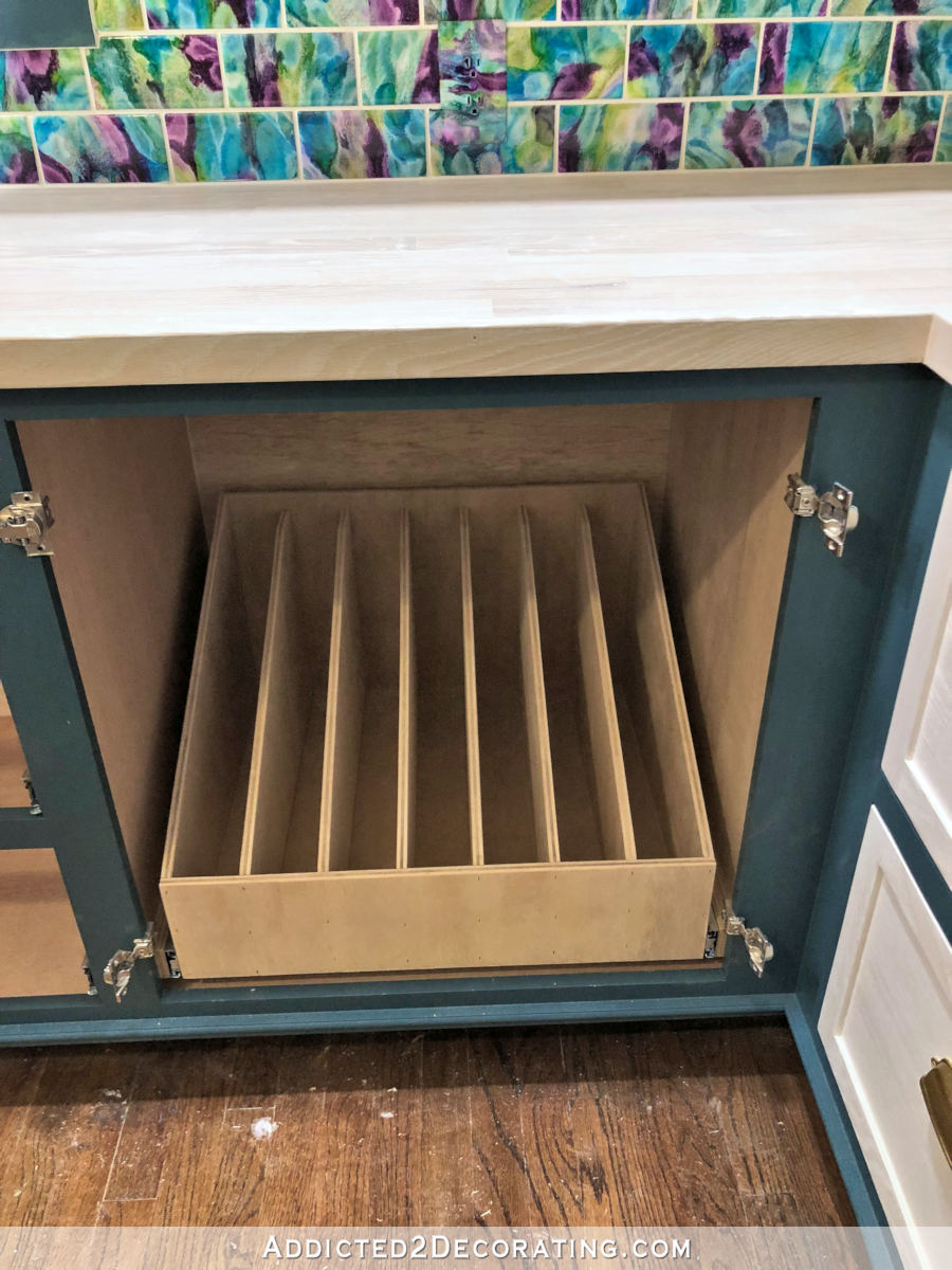 How to make a pull-out slotted storage drawer for kitchen storage