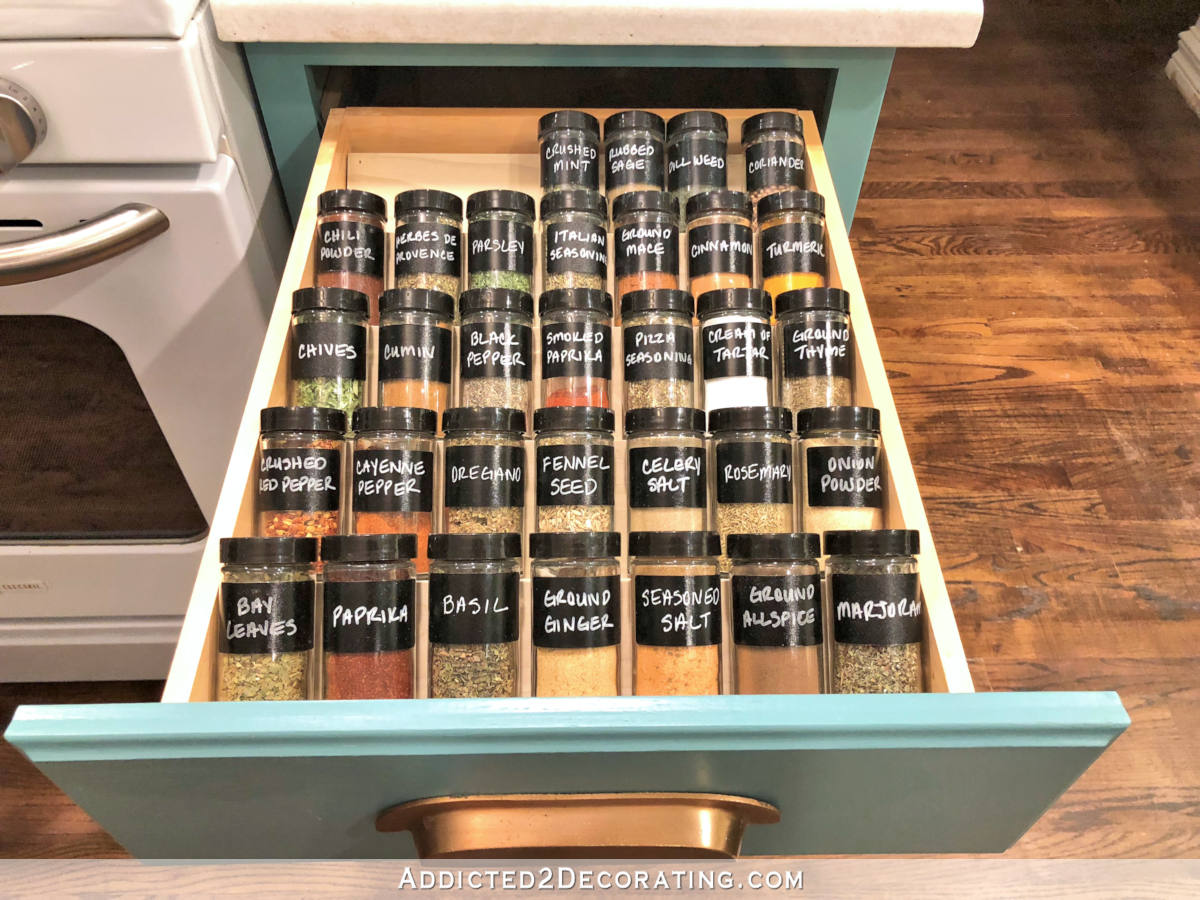 Kitchen Organization DIY Tiered Spice Drawer Insert Addicted 2