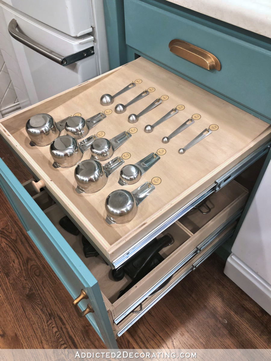 How to build a pull-out organizer for measuring cups and spoons