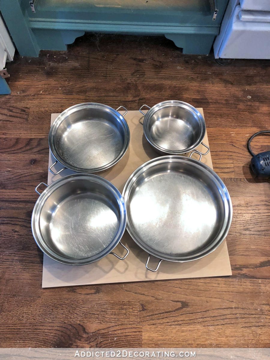 DIY pull out shelf organization for pans