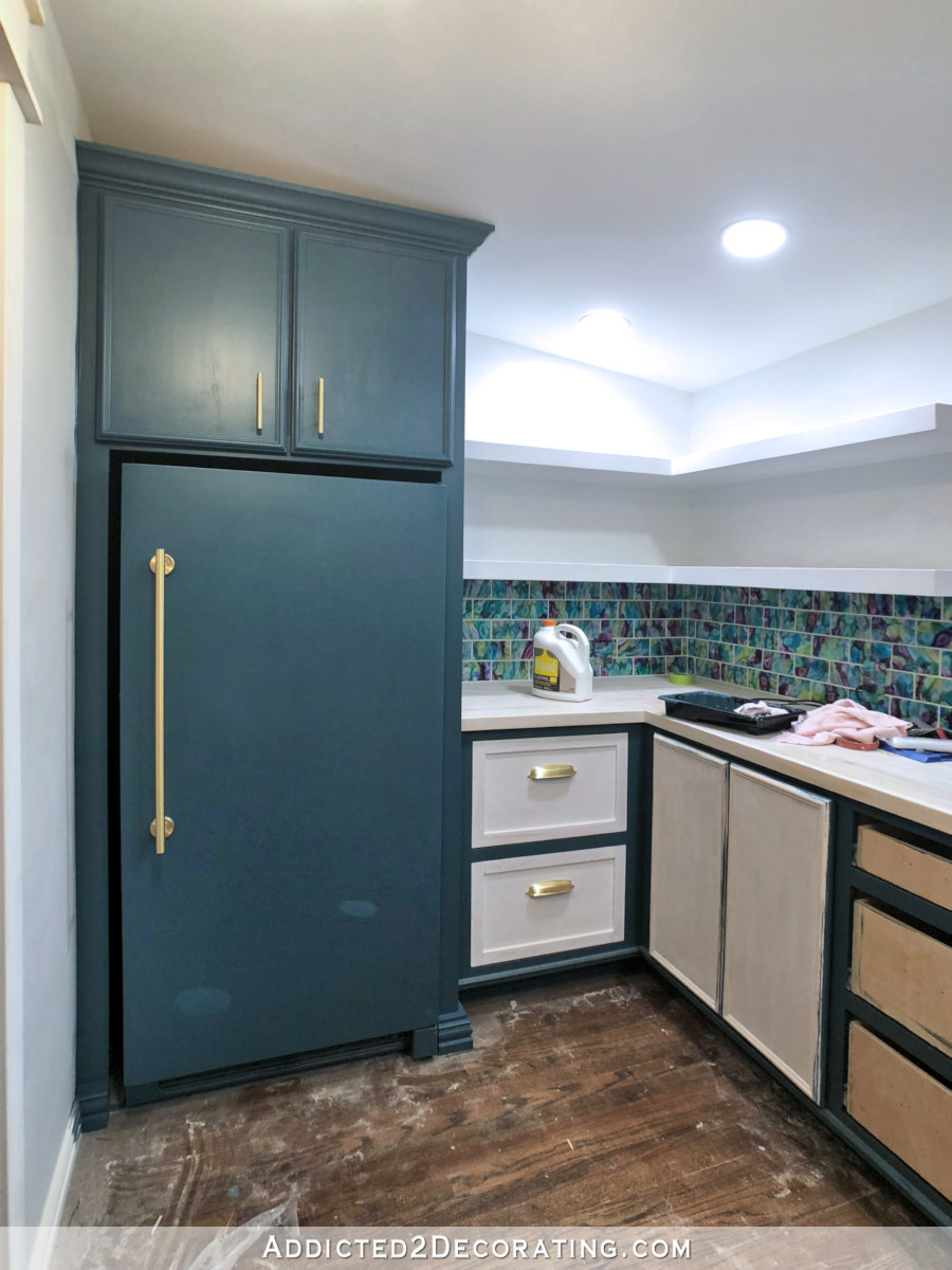 pantry progress - freezer cabinet finished