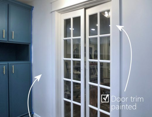 pantry progress - door trim and wall painted