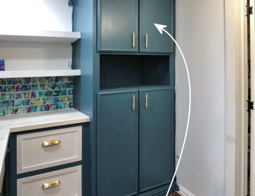 Pantry remodel progress -- tall floor-to-ceiling cabinet painted and finished