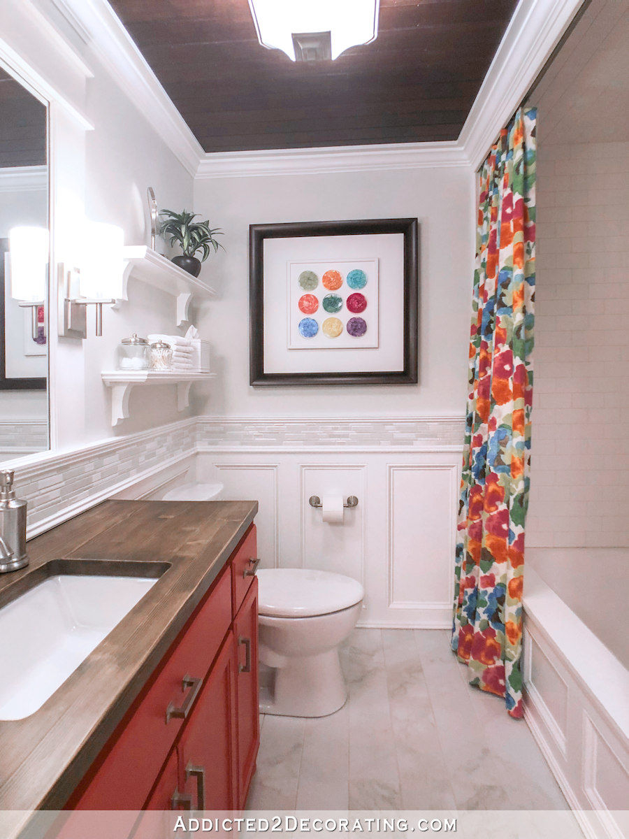 colorful small bathroom makeove