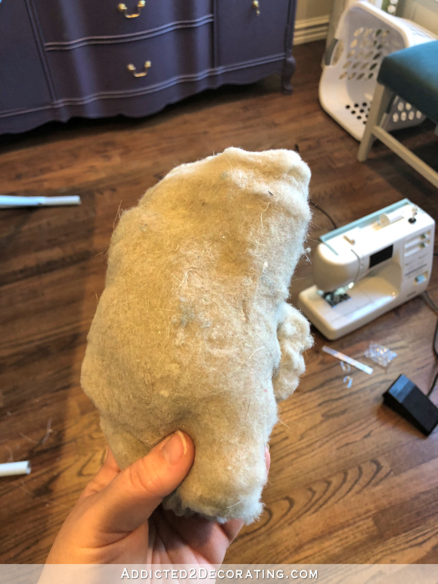 The massive amount of lint that came out of linen blend fabric after pre-washing it.