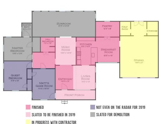 house floor plan - progress as of 2-21-19