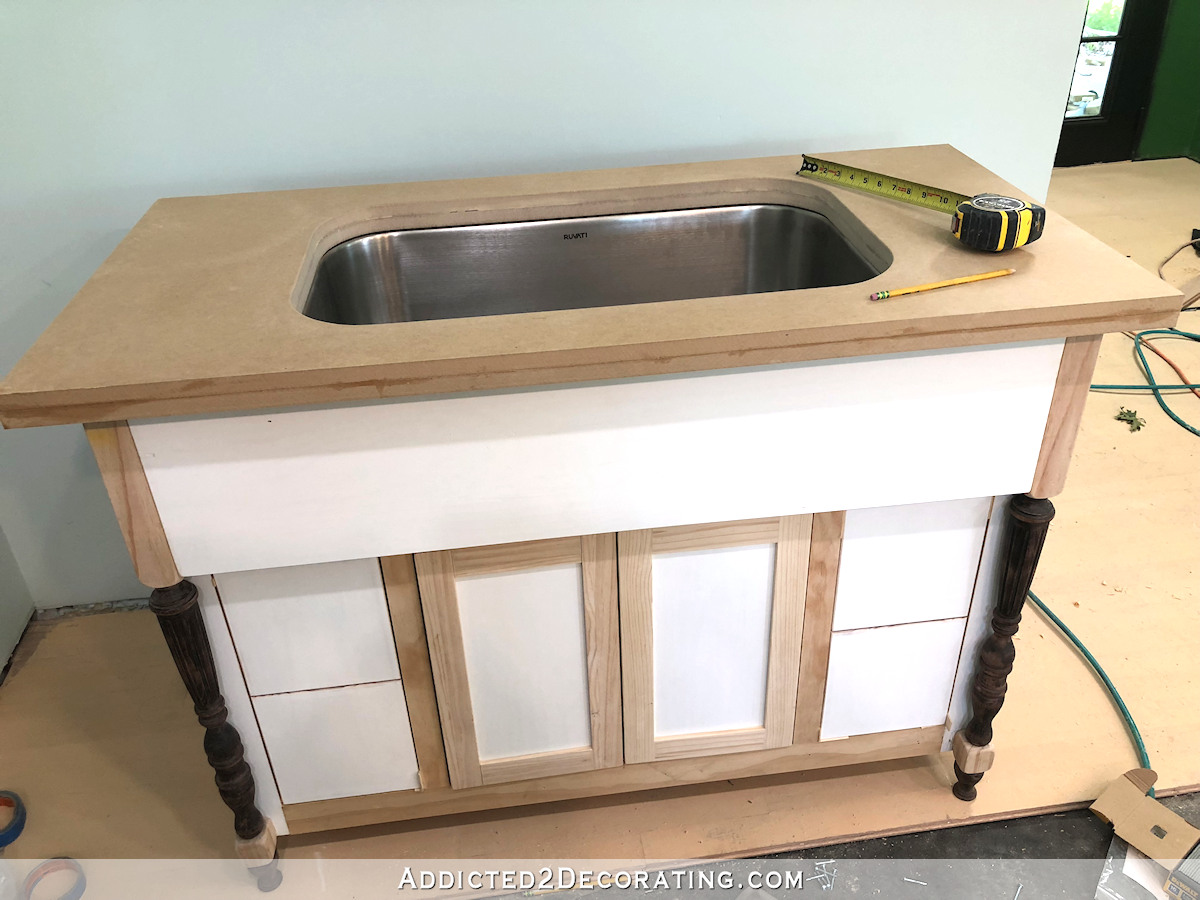 DIY MDF bathroom countertop for undermount sink - 13