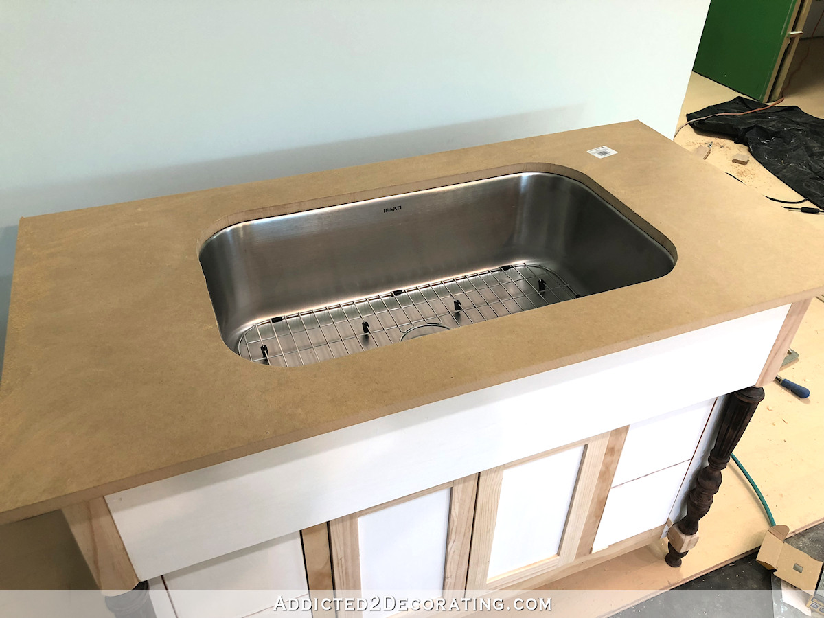 DIY MDF bathroom countertop for undermount sink - 4