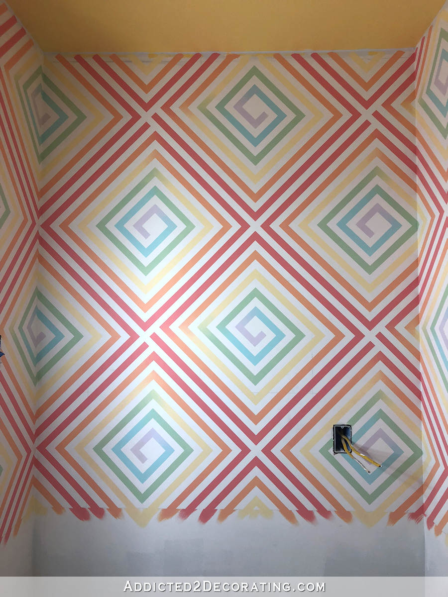Geometric Triangle Wall Paint Design Idea With Tape Diy For Life