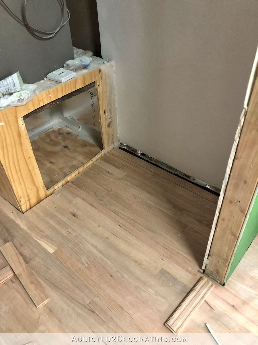 storage closet hardwood flooring
