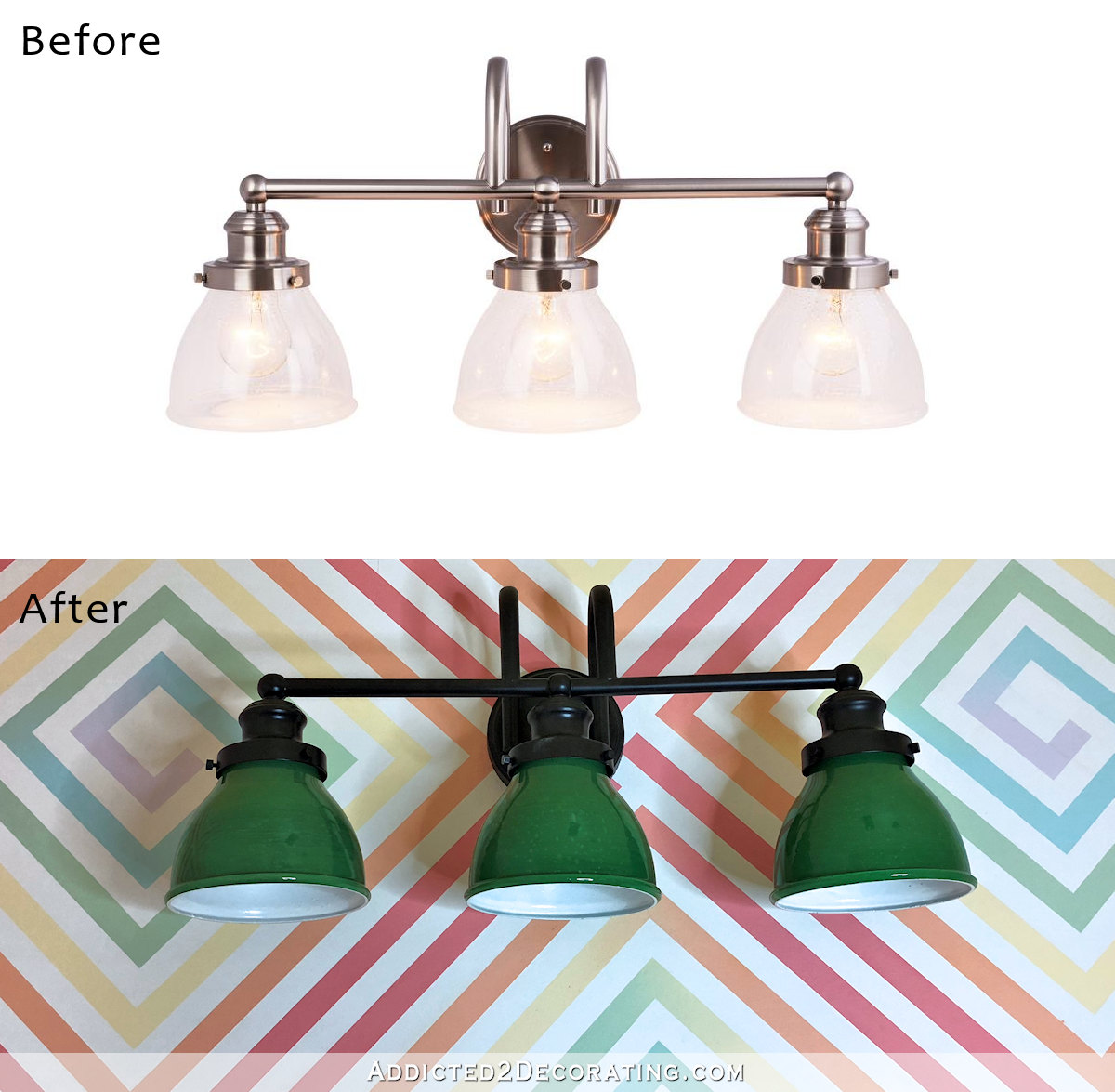 Bathroom Vanity Light Makeover From Plain To Custom Addicted 2 Bathroom Vanity Light Makeover From Plain To Custom Addicted 2