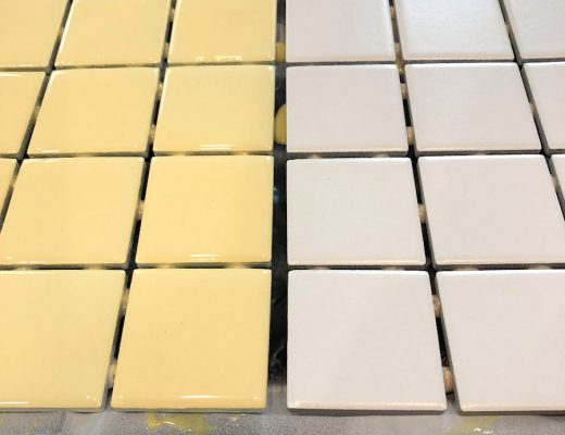 How to make custom color wall tiles - before and after - from white to butter yellow