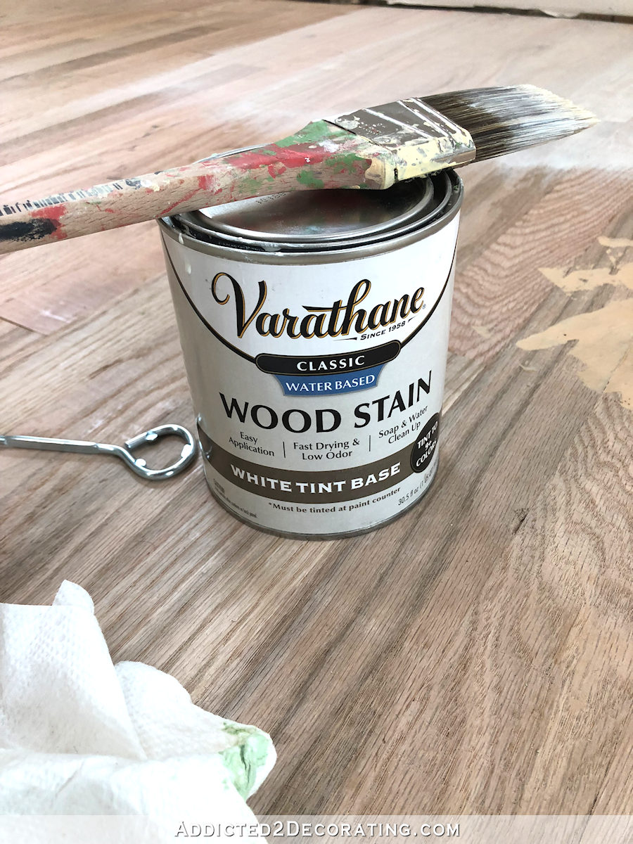 Varathane white stain used to whitewash red oak hardwood flooring - 4