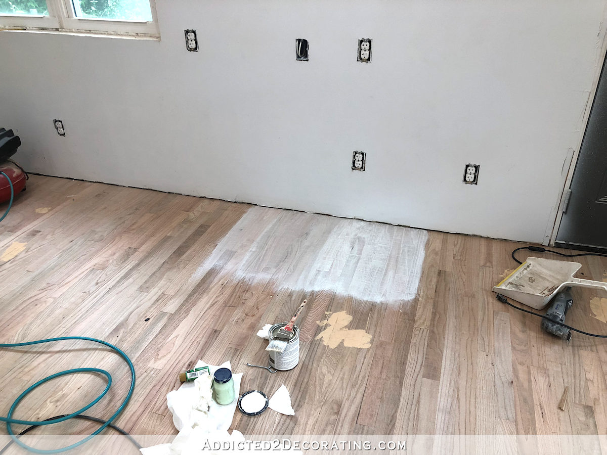 Varathane white stain used to whitewash red oak hardwood flooring - 5