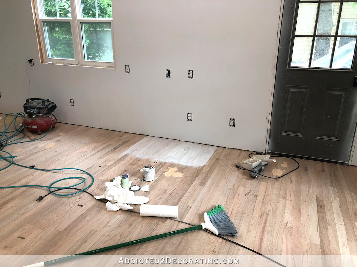 Varathane white stain used to whitewash red oak hardwood flooring - 7