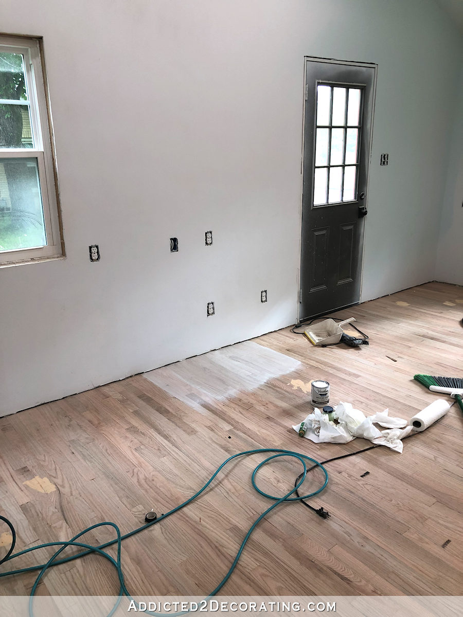 Varathane white stain used to whitewash red oak hardwood flooring - 8