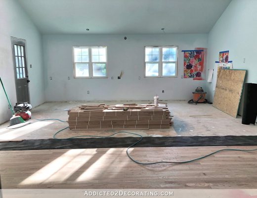 hardwood flooring installation progress - 1