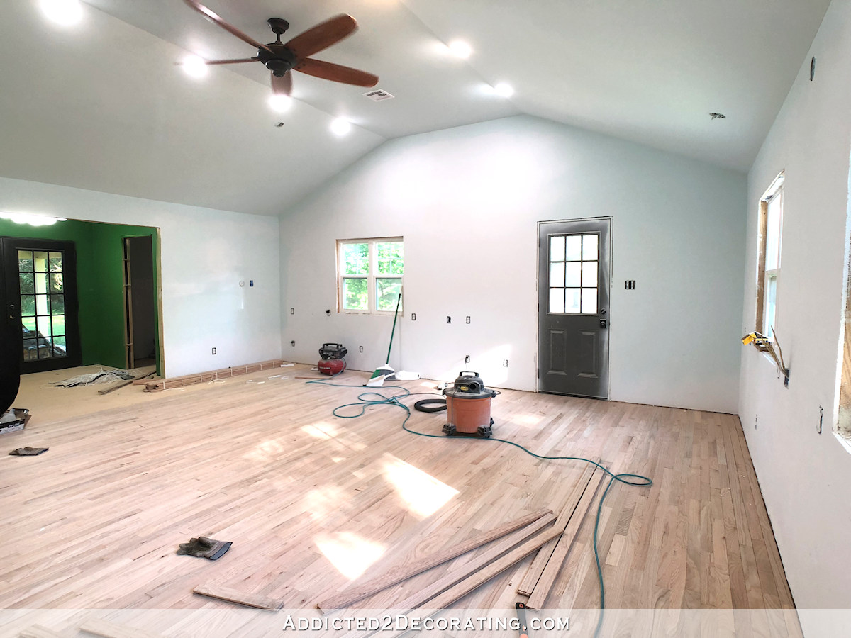 red oak hardwood flooring installation - finished