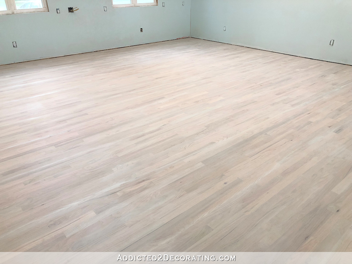 Studio whitewashed red oak hardwood floor