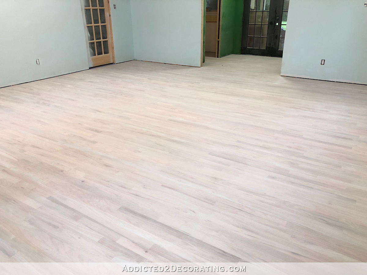 Studio whitewashed red oak hardwood flooring