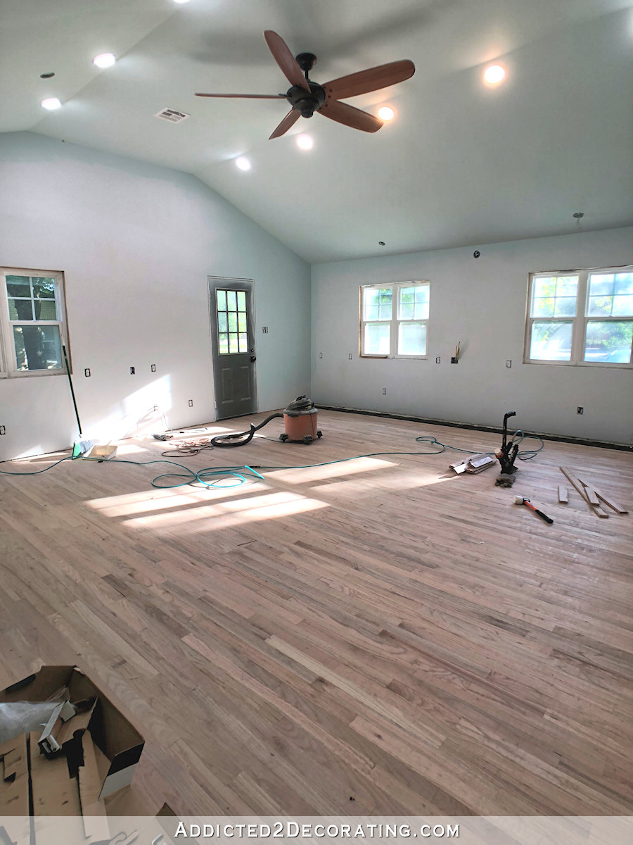 studio red oak hardwood flooring installed - 1