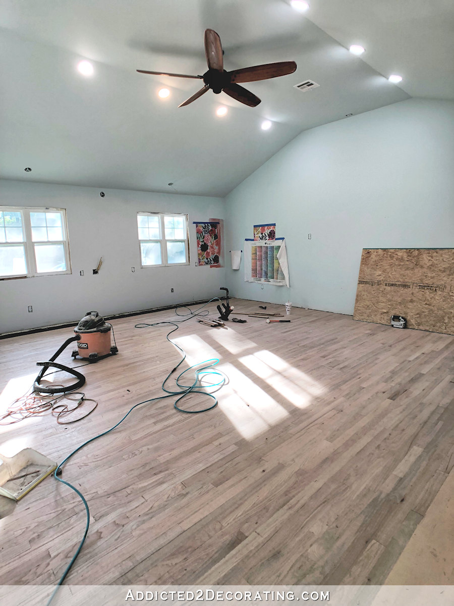 studio red oak hardwood flooring installed