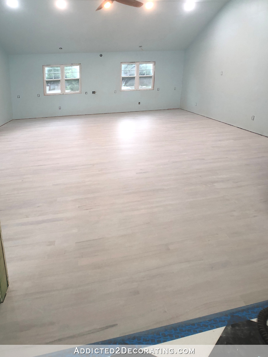 Whitewashed Studio Floor Progress