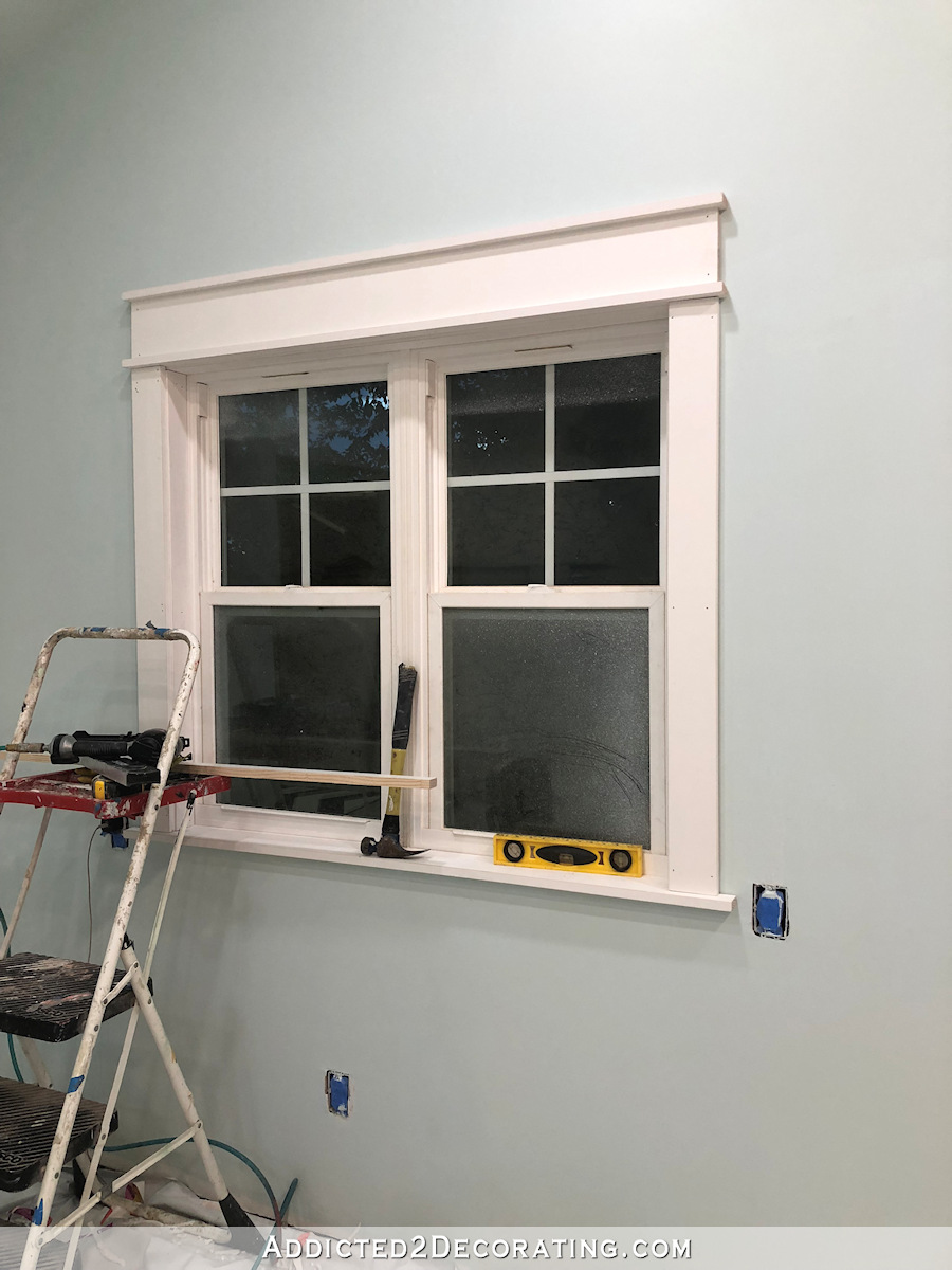 How to trim a window - install wide header top casing