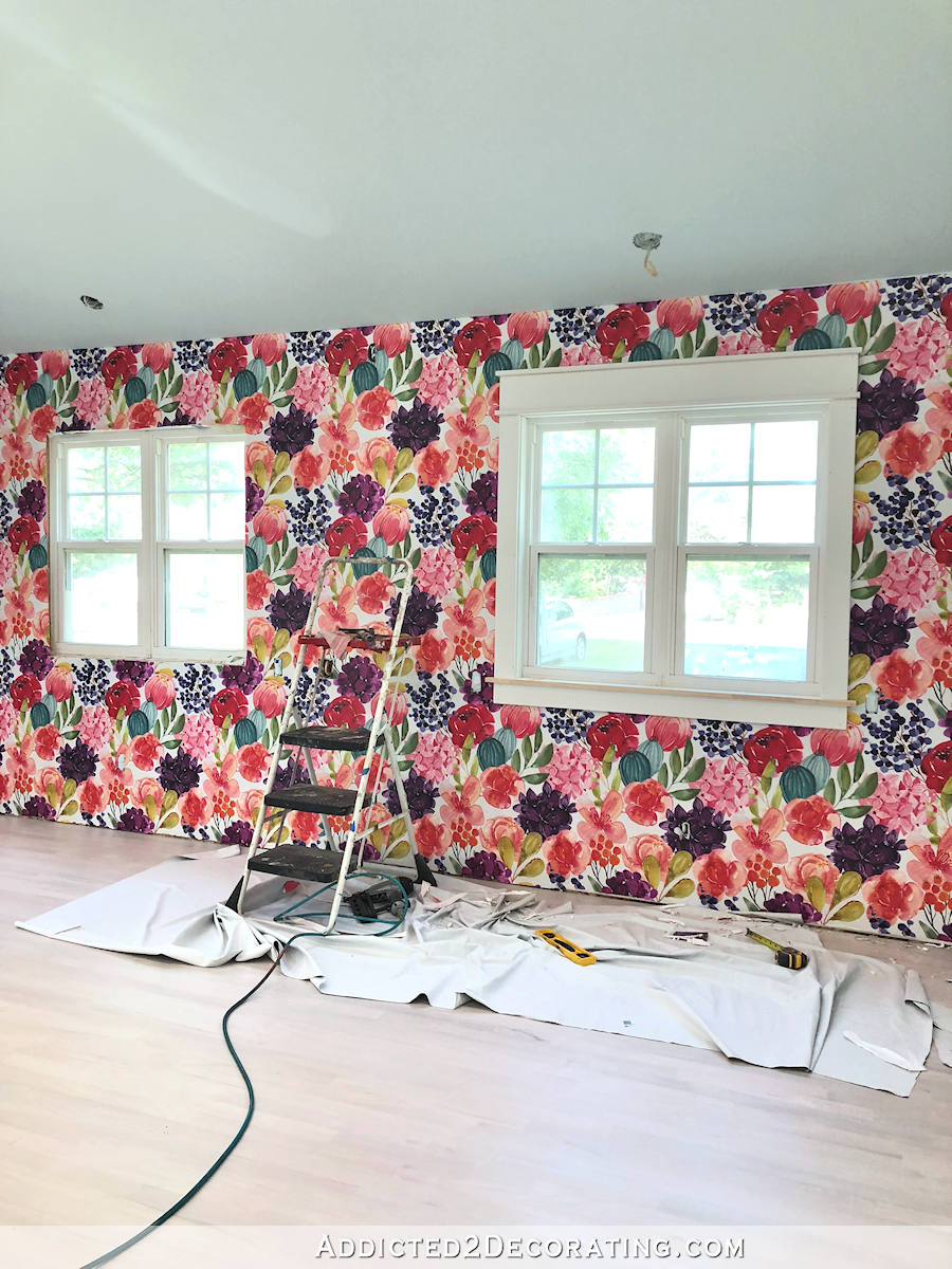 Installing window casings after wallpaper is hung