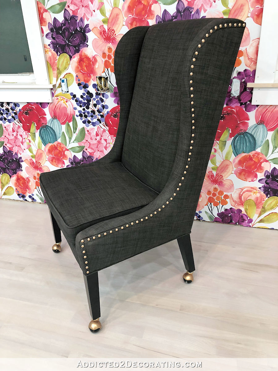 Wingback office chair with wheels online