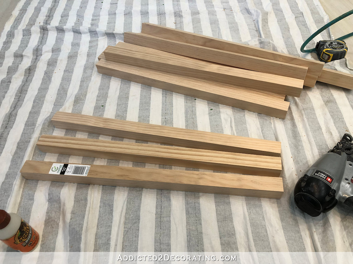 how to build a big craft table - 1 - cut pieces for the legs