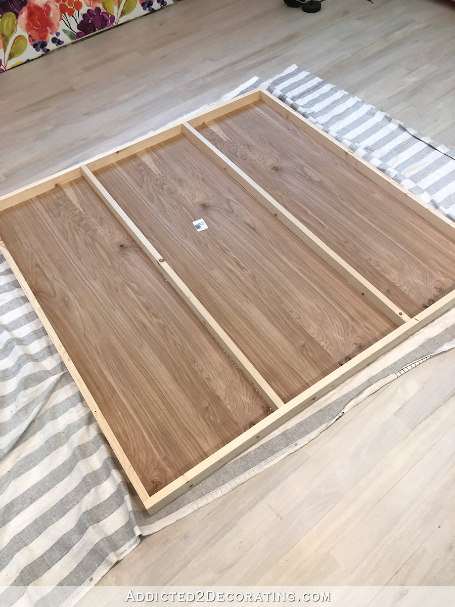 how to build a big craft table - 7 - add center bracing to bottom shelf