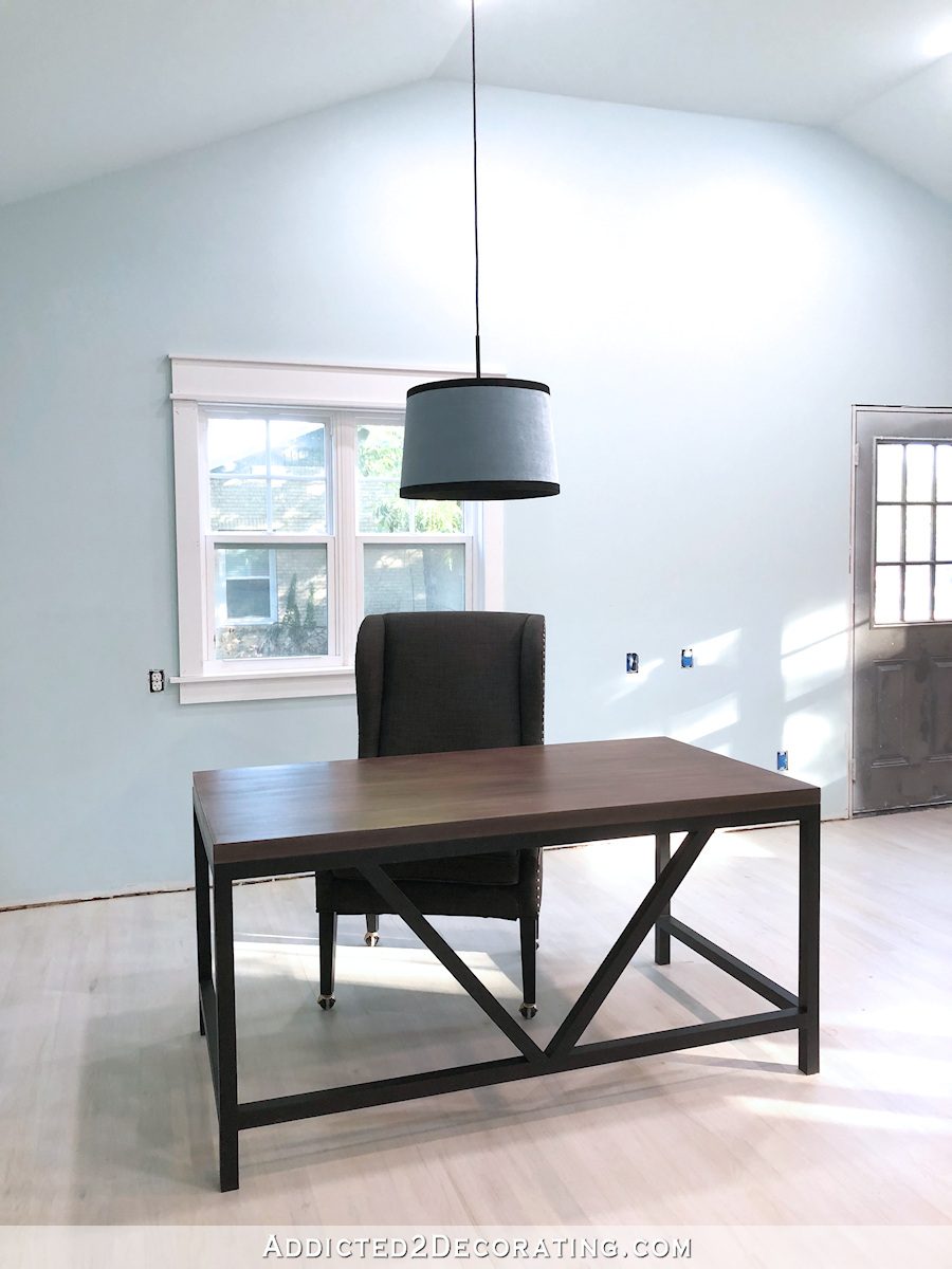 pendant light over office desk