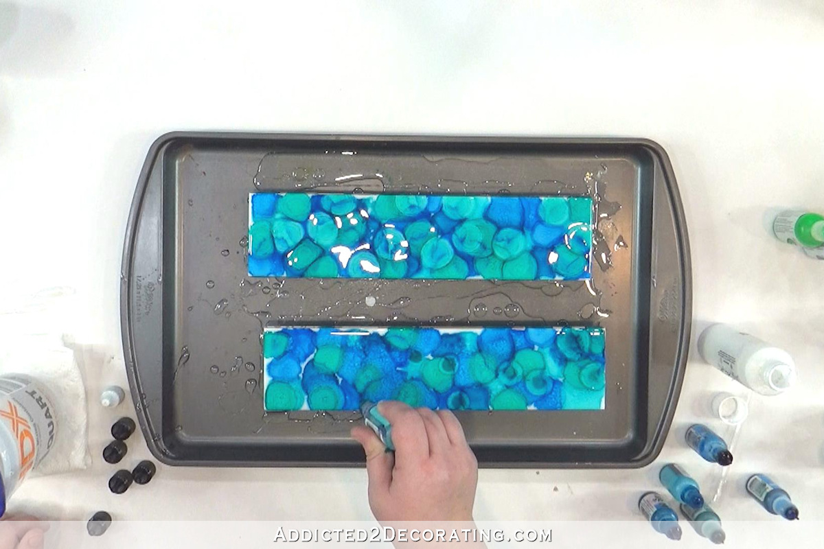 DIY resin and alcohol ink tiles