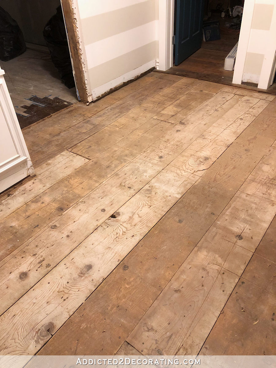 hallway with hardwood floor removed