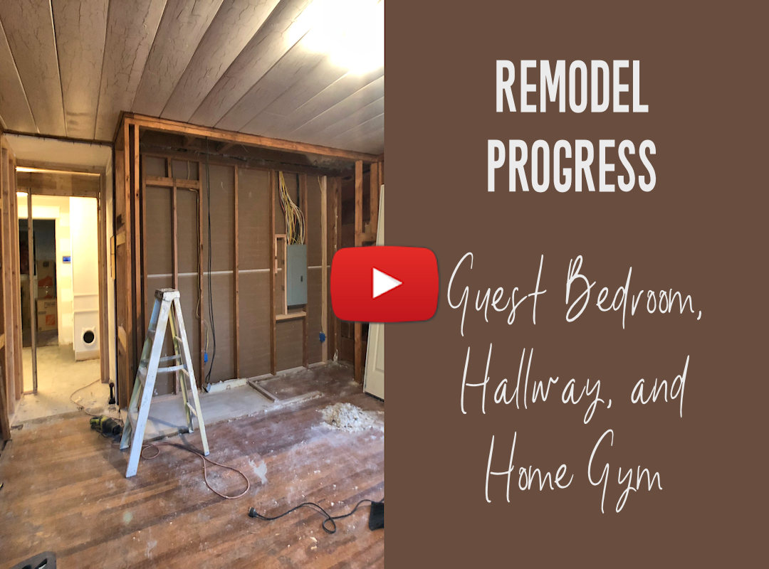 Remodel progress on the hallway, guest bedroom and home gym