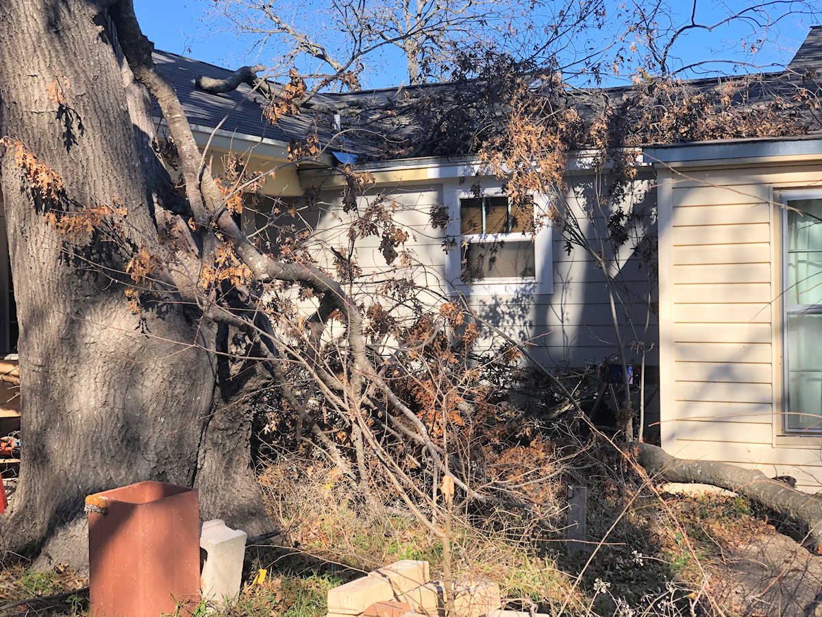 tree limb left on my roof by A-1 Affordable Services in Waco, Texas, owned by Michael Brooks -- TERRIBLE SERVICE -- AVOID AT ALL COSTS