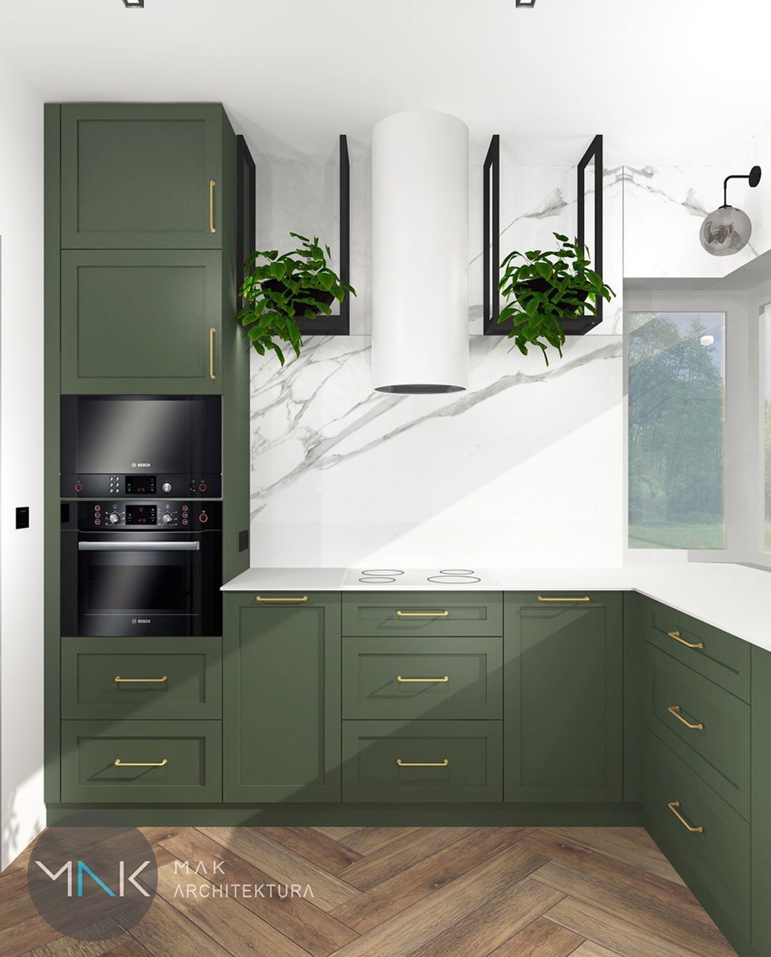Color inspiration - green kitchen cabinets from Mak Architecture