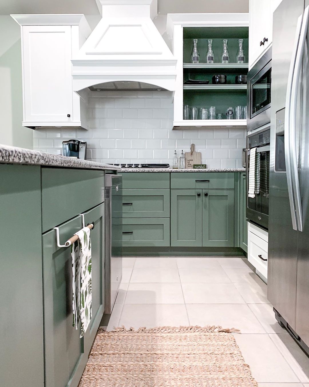 Color inspiration - green kitchen cabinets from Wild Honey Design