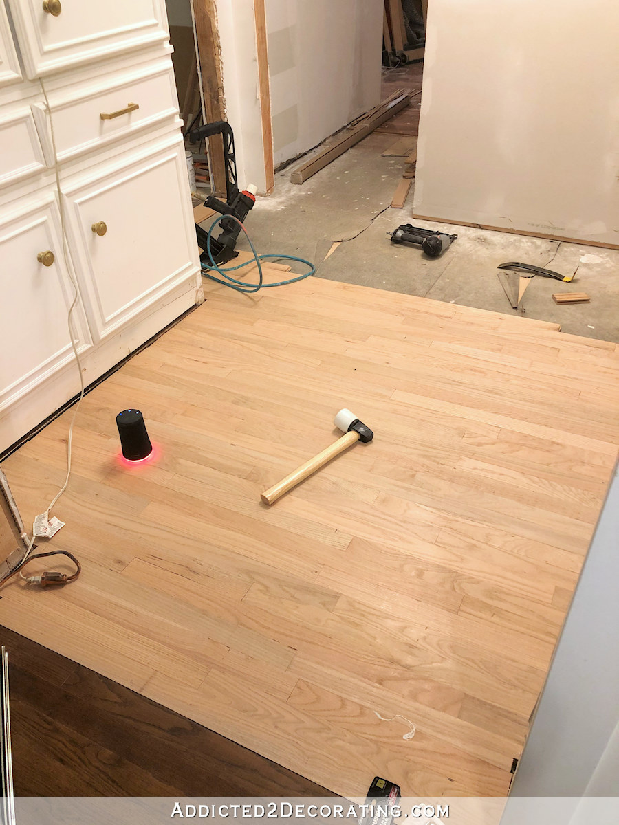 hallway hardwood flooring installation - 1