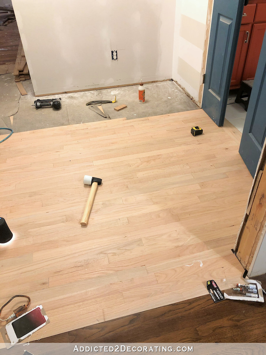 hallway hardwood flooring installation - 2