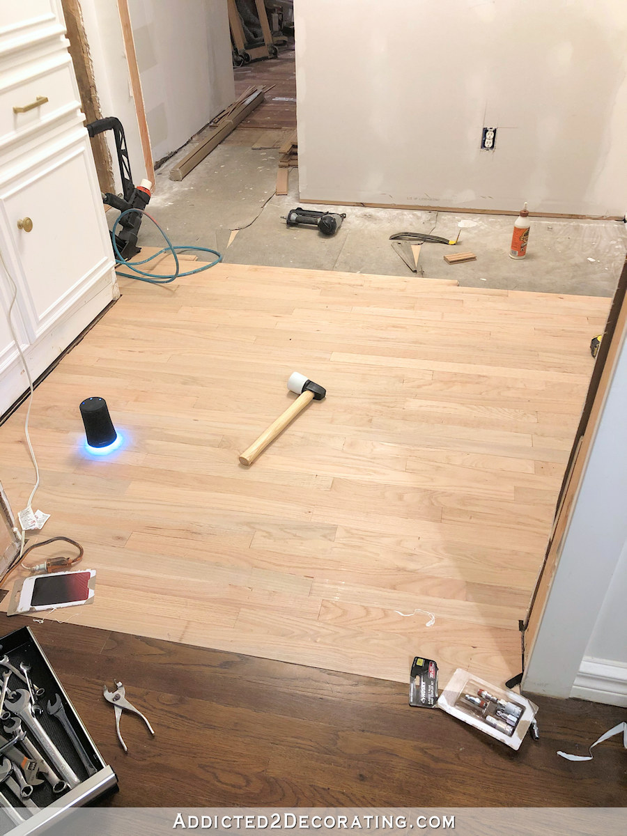 hallway hardwood flooring installation - 3