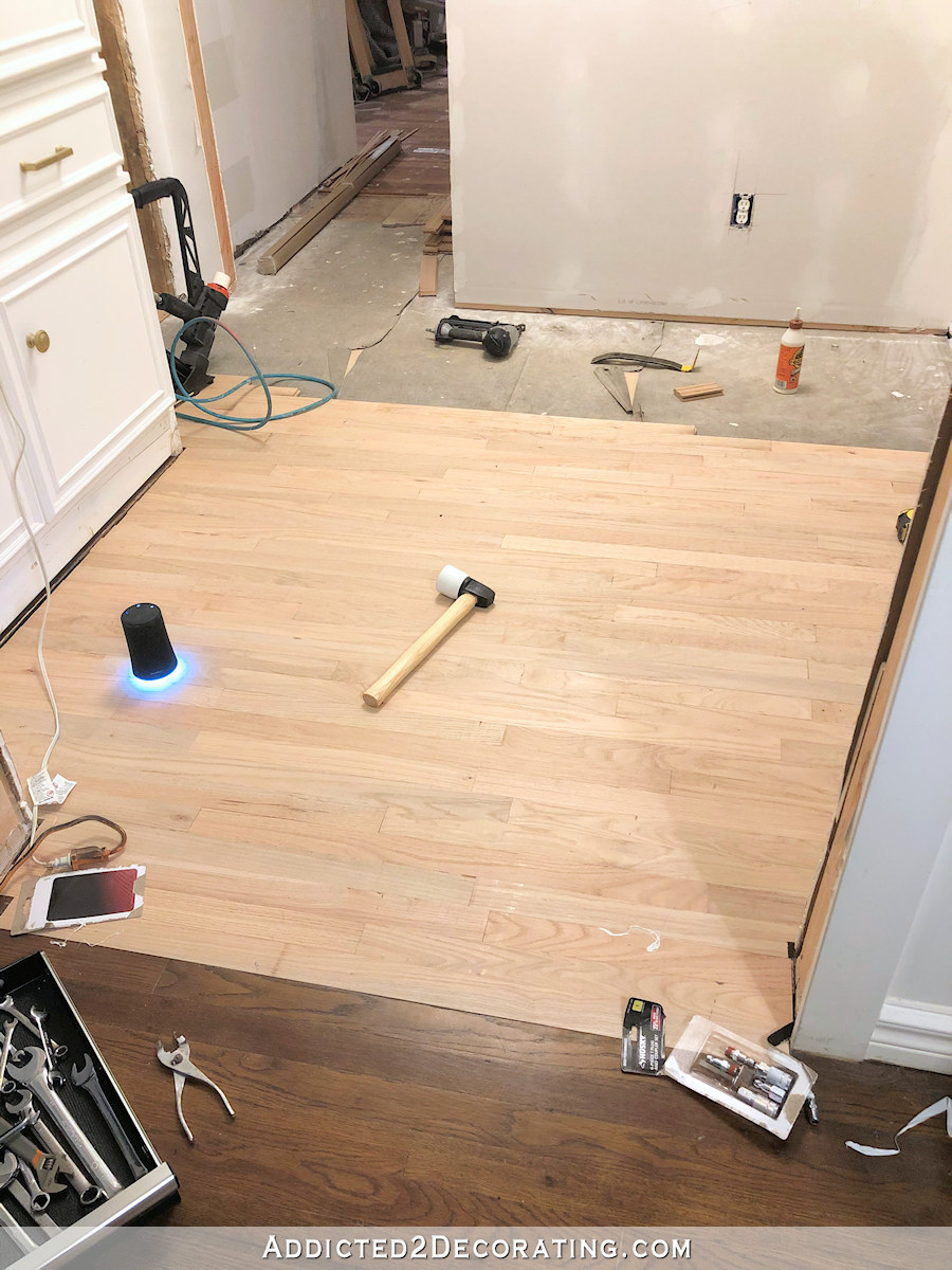 hallway hardwood flooring installation - 3