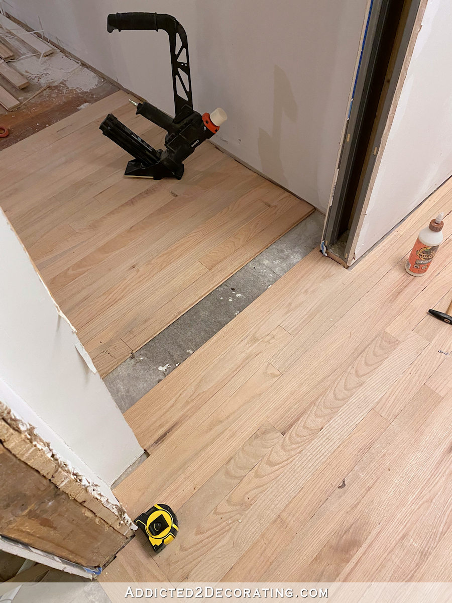 hallway hardwood flooring installation 6