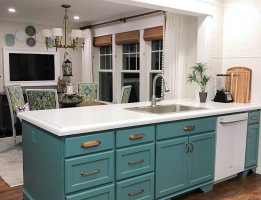 teal kitchen - add trim to customize - peninsula 2