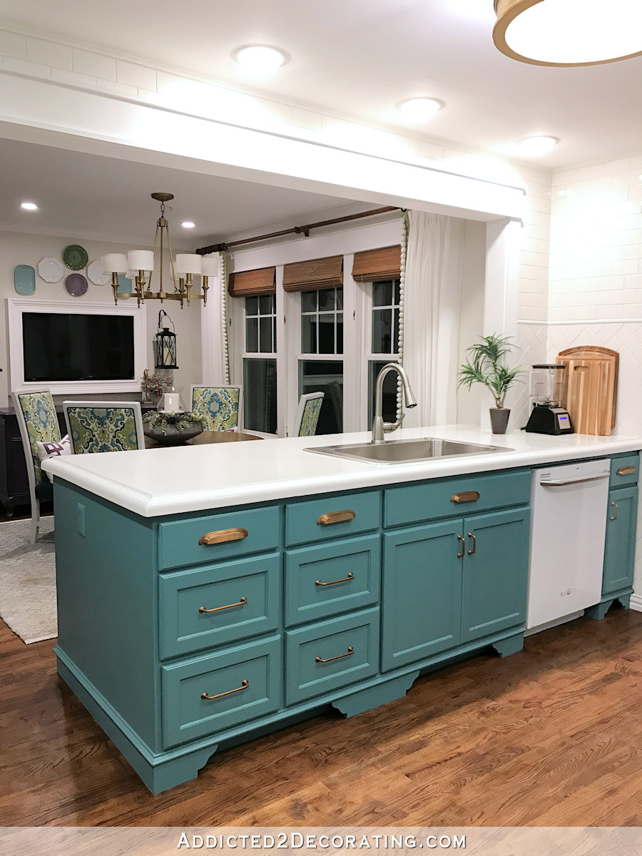 teal kitchen - add trim to customize - peninsula 2