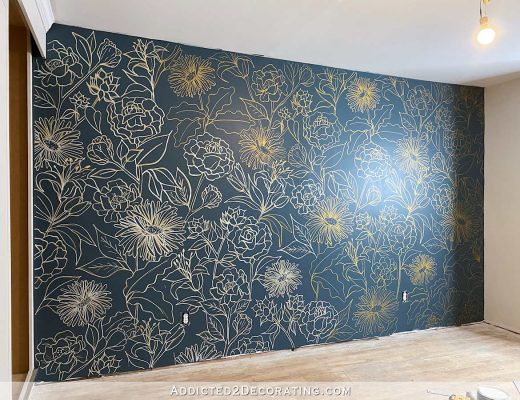 floral line drawing wall mural - 8