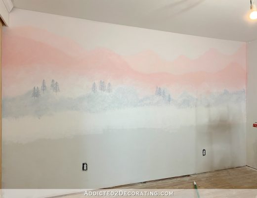 mural 1 - pink mountains with trees