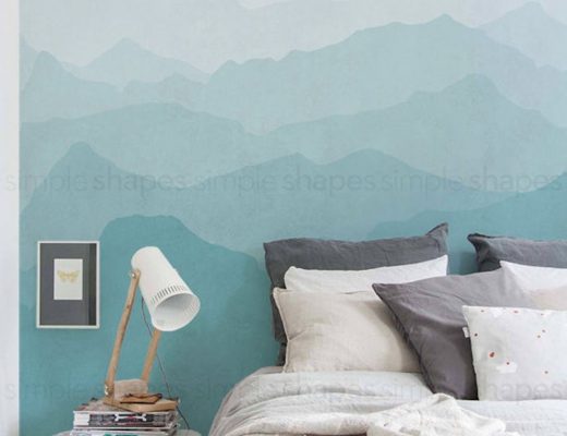 mural-ombre-teal-mountains-etsy